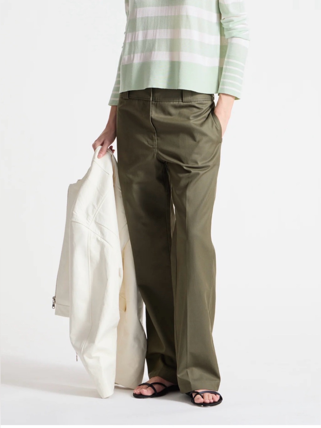Saint Art Nessa Mid-Rise Straight Leg Pant In Olive